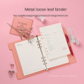 A5 capa dura promocional folhas soltas Notebooks Binder Iron Hoop Substituição Página de notebooks Business Custom Logo